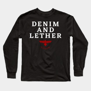 Denim and leather Long Sleeve T-Shirt